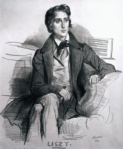 Portrait of Franz Liszt, August 1832 by Achille Devéria